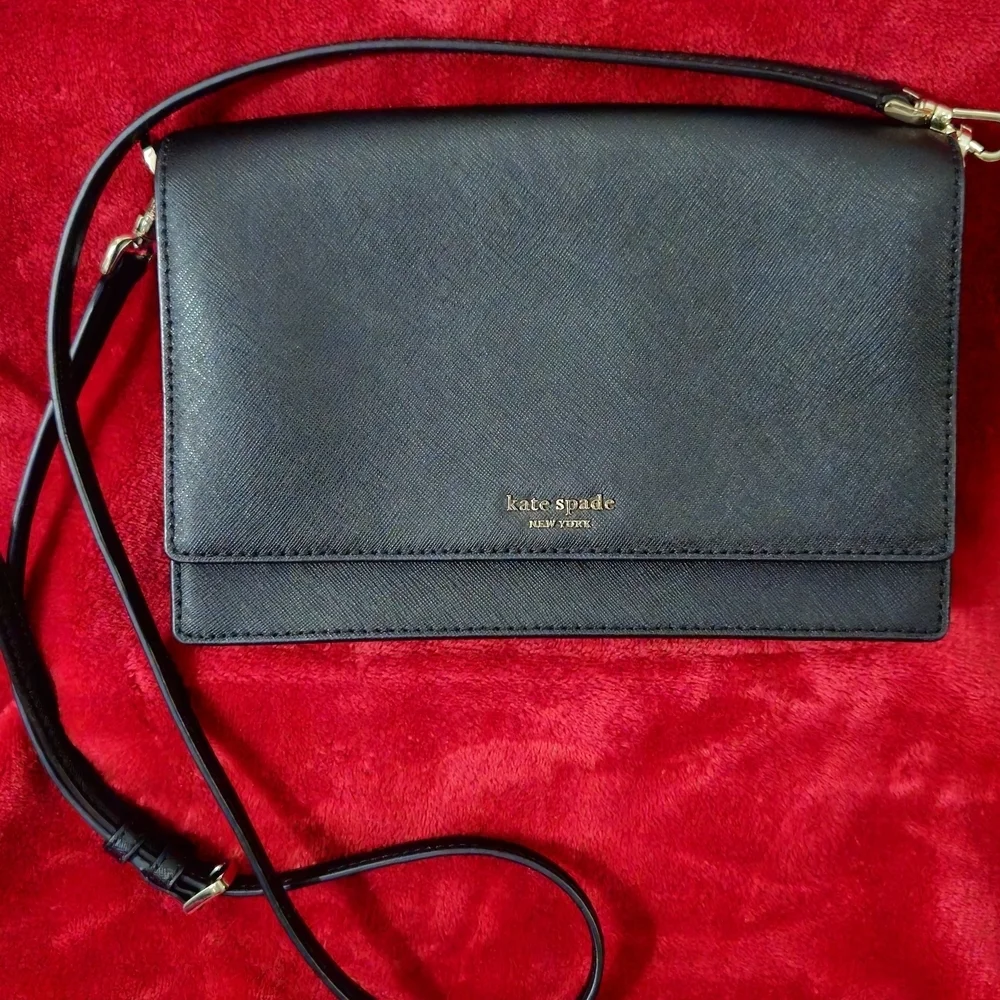 Kate Spade Cameron Black Leather Crossbody Bag